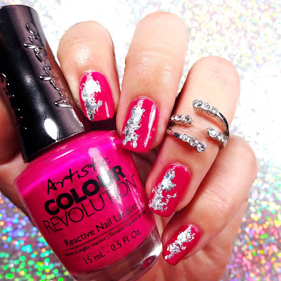 Pink Foil Nails