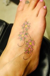 cherry blossom tattoos on foot