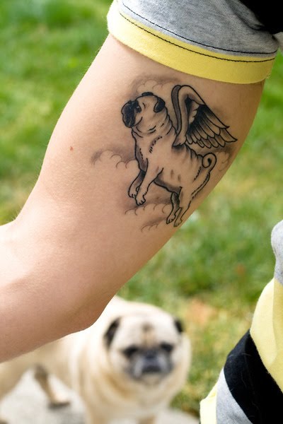 Pug Tattoo. Pugasus! Tattoo by Justin Dion. You can find Justin at Blacklist