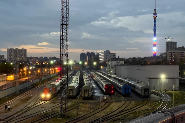 вид с Крестовского путепровода, железнодорожная станция Николаевка