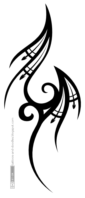 Two simple ornamental tribalish tattoo designs