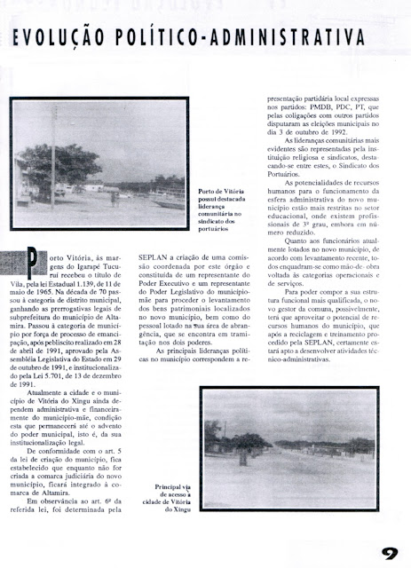 REVISTA NOVOS MUNICÍPIOS PARAENSES - MUNICÍPIO DE VITÓRIA DO XINGU – 1993