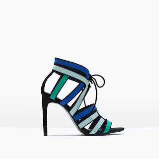 Zara multi colored stiletto strappy sandals