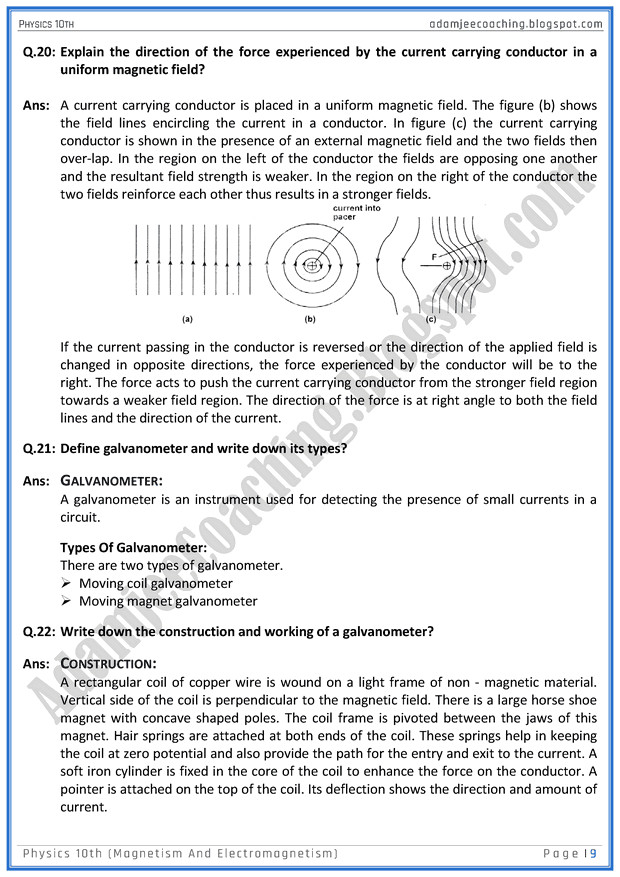 magnetism-and-electromagnetism-question-answers-physics-10th