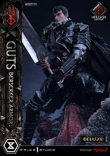 Berserk - Guts in Bersrk Armor Rage Edition y Unleash Edition Statues de Prime 1 Studio