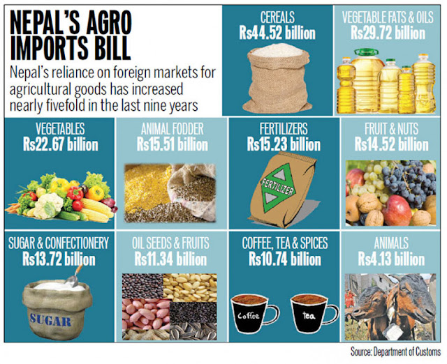 Detailed information about food imported by Nepal in the last fiscal year