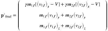 transformed momentum after collision