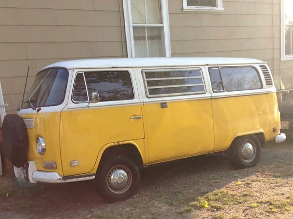 1972 VW Bus Yellow With White Top