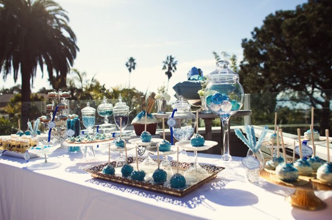 I'm loving the fabulous blue hues seen in this bridal shower designed by