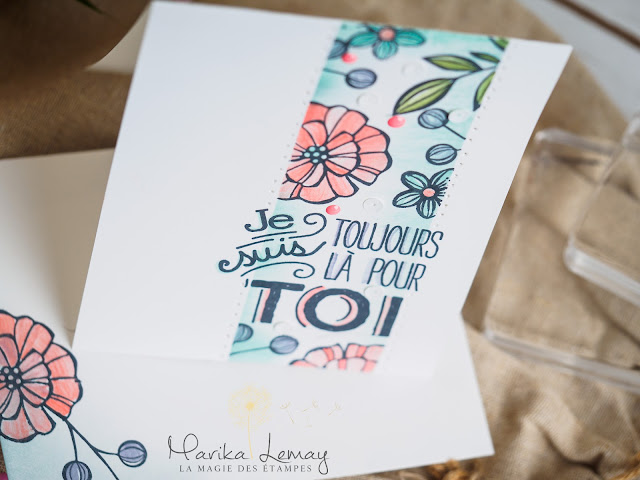 carte en décor avec le jeu Falling flowers Stampin' Up!