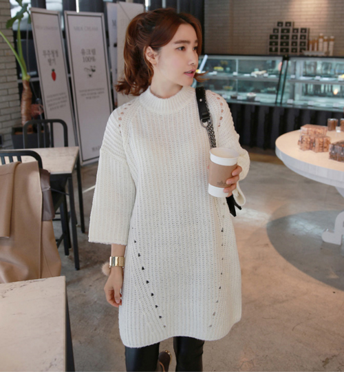 Rib Knit Drop Shoulder Dress