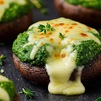 Thecha and Cheese Stuffed Mushroom