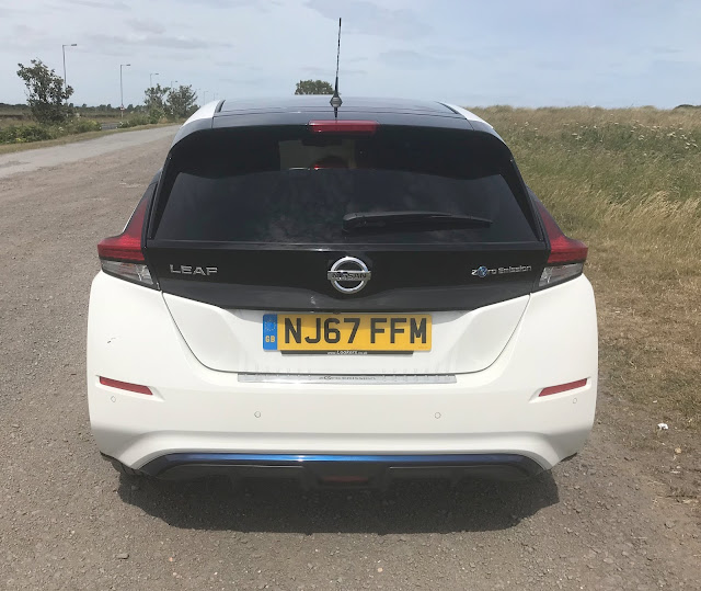 Back view of the Nissan Leaf car