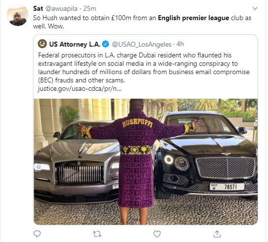 Drama As Hushpuppi was about to steal £100 million from an English Premier League club