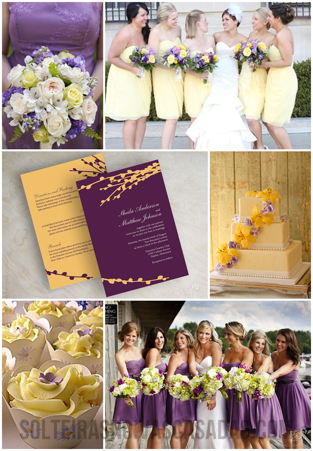 Casamento Amarelo e Lilás-Roxo