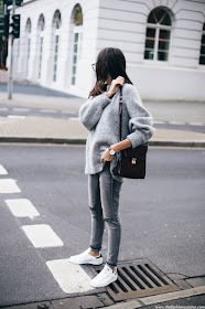 Fashion Cuisine - Grey Knit, Grey Jeans, Stan Smith Adidas Sneakers