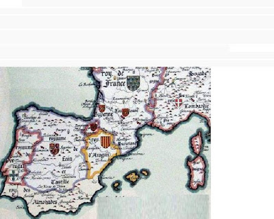 mapa, Aragón, antiguo, Jaime I, Muret, Corbeil