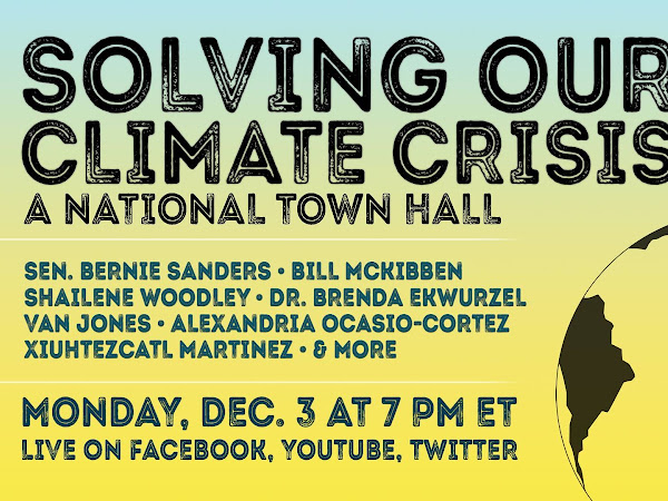 Senator Bernie Sanders to Host Climate Town Hall December 3rd