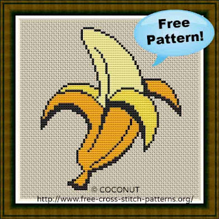 BANANA (2) , FREE AND EASY PRINTABLE CROSS STITCH PATTERN