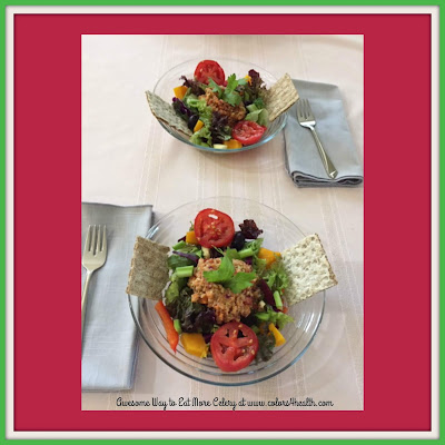 Vegan Chickpea Salad tops Green Salad