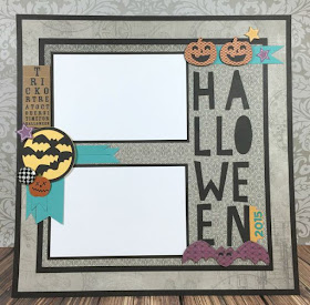 Cricut Artistry Halloween scrapbook layout