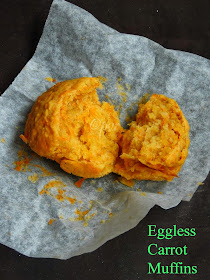 Eggless Butterless Carrot Muffins