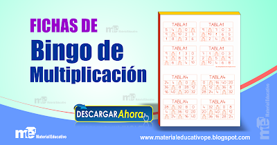 Fichas de Bingo de multiplicación