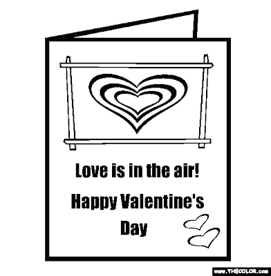 Valentine Card Coloring Pages