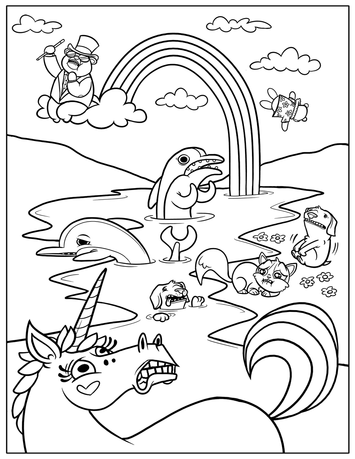  Rainbow  Coloring  Page  Ally s Party