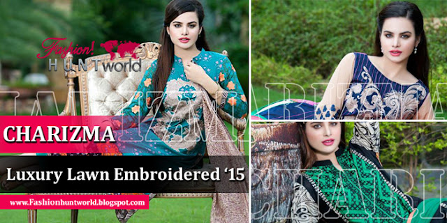 Latest Luxury Lawn Embroidered Collection 2015 By Charizma