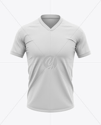 Men’s V-Neck Soccer Jersey T-shirt Mockup