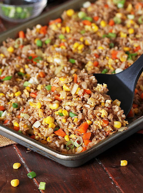 Sheet Pan Fried Rice in Pan Image