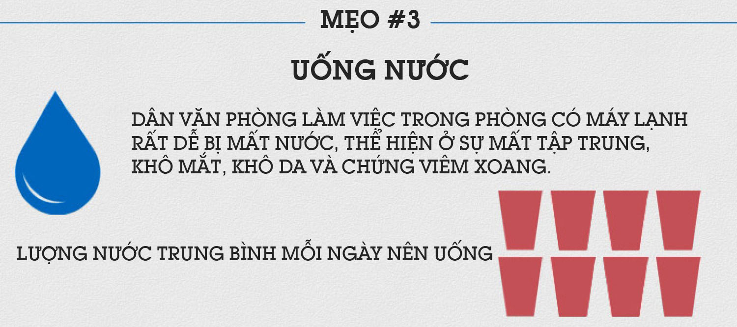 [Infographic] Vài mẹo nhanh chăm sóc sức khỏe dân văn phòng