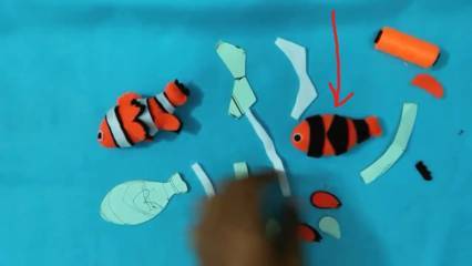 Cara Membuat Boneka Hewan dari Kain Flanel  Si Nemo yang 