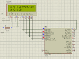 16x2 LCD Interfacing with ATmega8