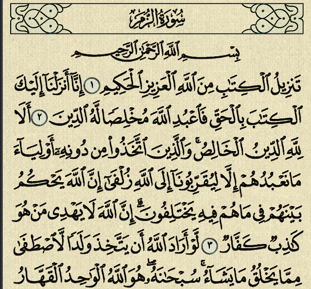 شرح وتفسير سورة الزمر Surah Az-zumar