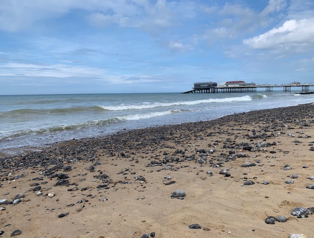 Cromer beach with the pier in the background