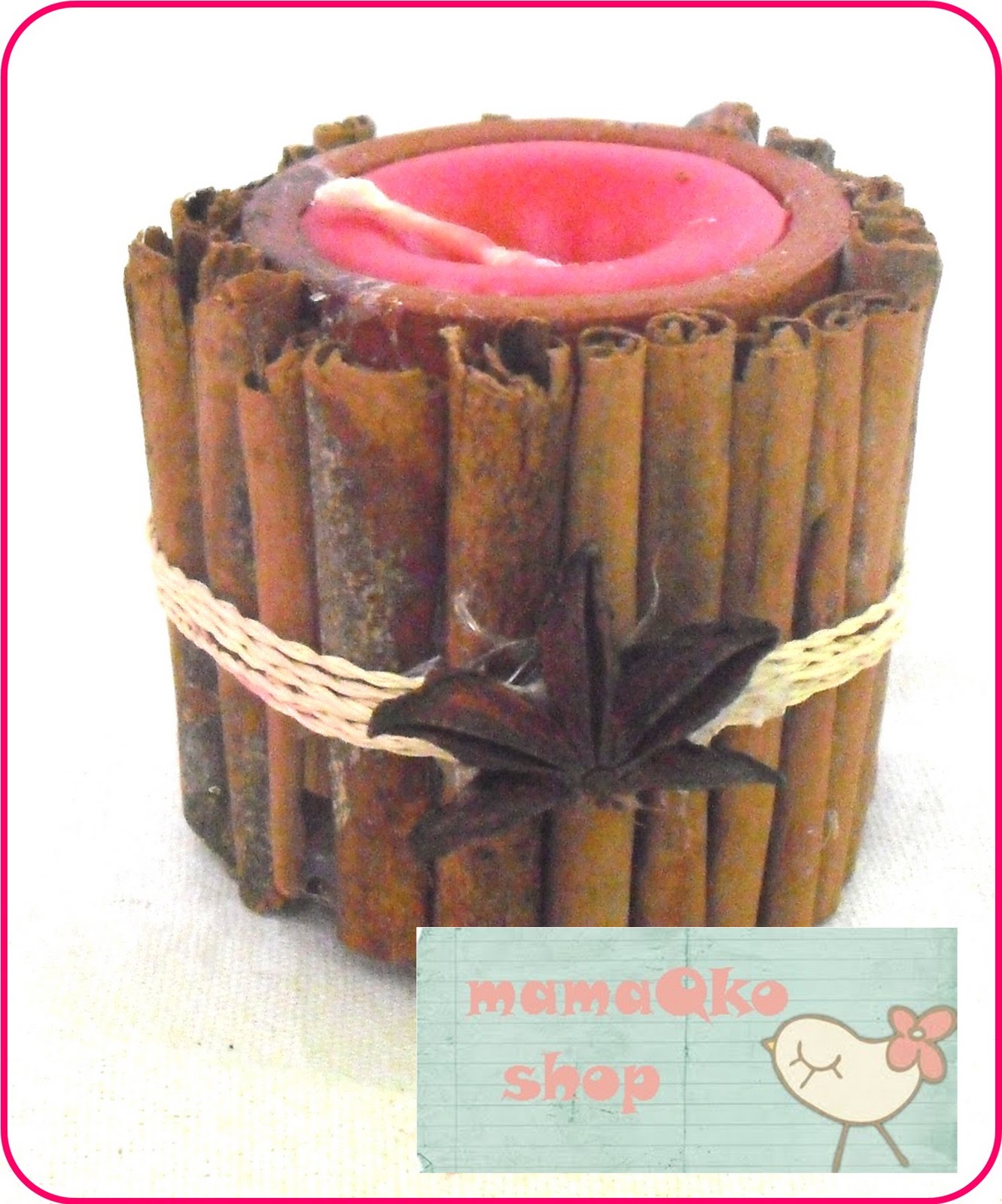 mamaQko souvenir Lilin Keramik  Kayu Manis