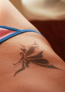 Nice Lower Front Tattoo Ideas With Butterfly