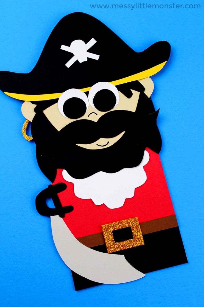 pirate paper bag puppet craft