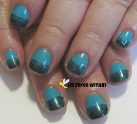  turquoise gradient nail art