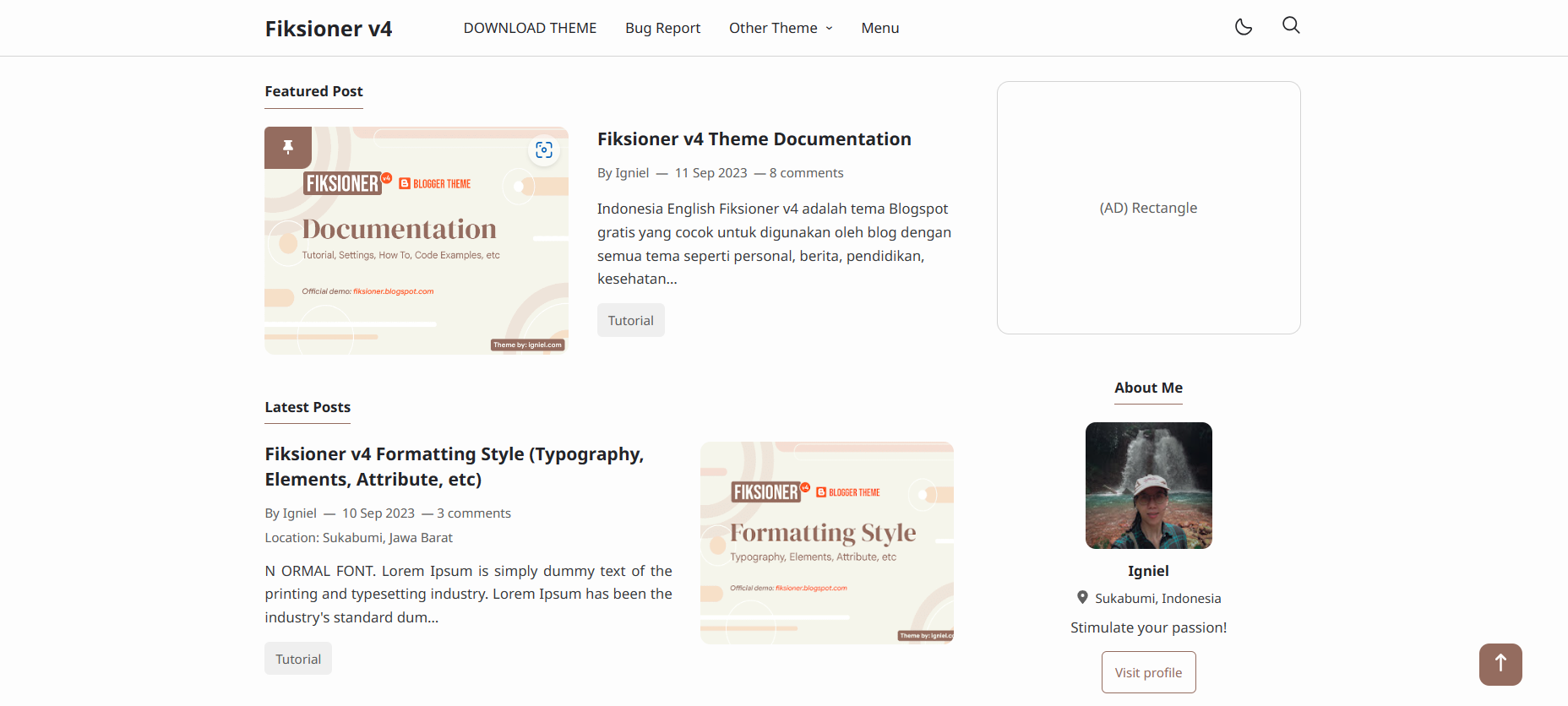 Fiksioner v4 free blogger theme