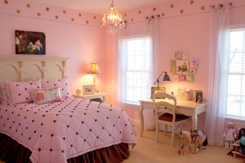 Inspirasi ide dekorasi kamar sederhana minimalis modern anak perempuan cat warna pink