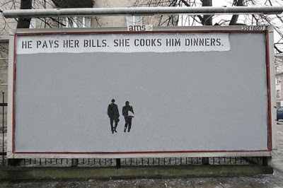 He pays her bills. She cooks him dinners.