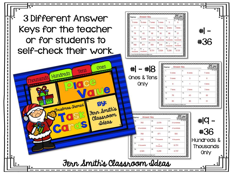 Fern Smith's Classroom Ideas Christmas Place Value - A Week's Worth of Place Value for Second and Third Grade.