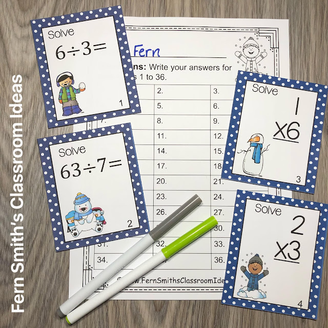 Click Here to Download These Winter Multiplication and Division Task Cards For Your Students Today!