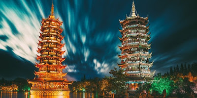 Pagoda Matahari dan Bulan, Guilin Cina