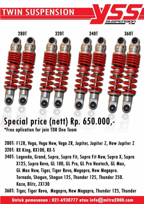 Suku cadang motor Racing  Shockbreaker YSS