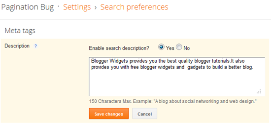 Meta Tags For Blogger