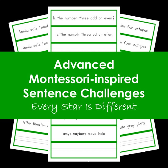 Advanced Montessori Green Series Sentence Challenges